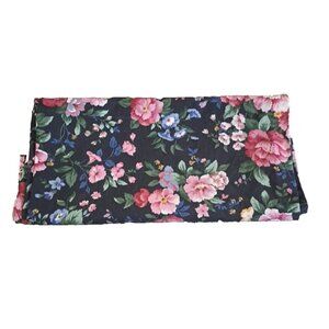 Vintage Floral Curtain Panel Rose Morning Glory Garden Stevens 80s Cottage 86x40